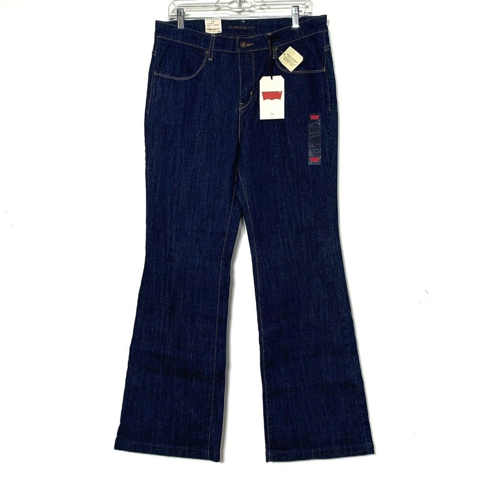 NWT LEVIS The Original Mid Rise Flared Leg Women's Denim Jean Size 14 M x 33L